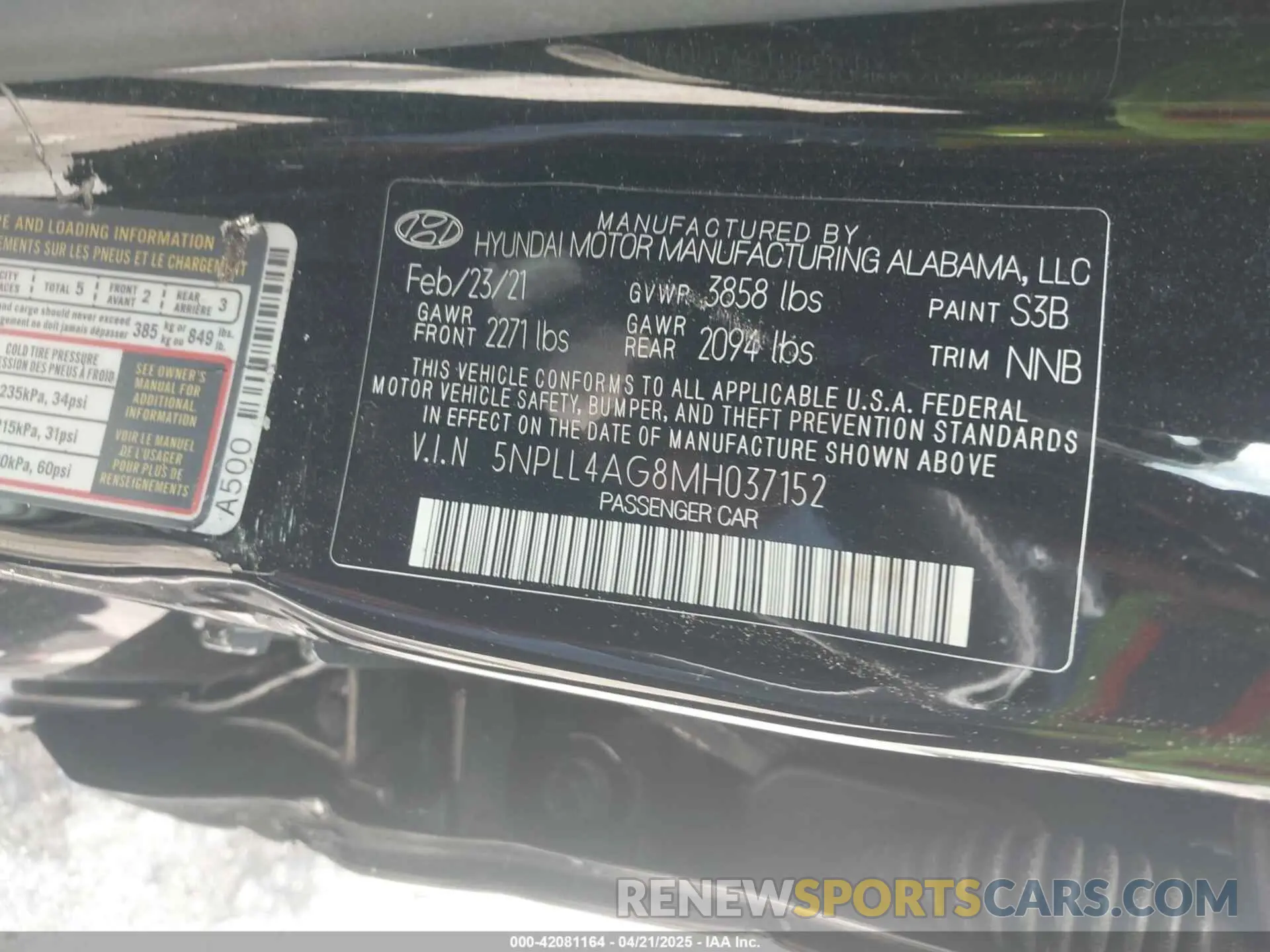 9 Photograph of a damaged car 5NPLL4AG8MH037152 HYUNDAI ELANTRA 2021