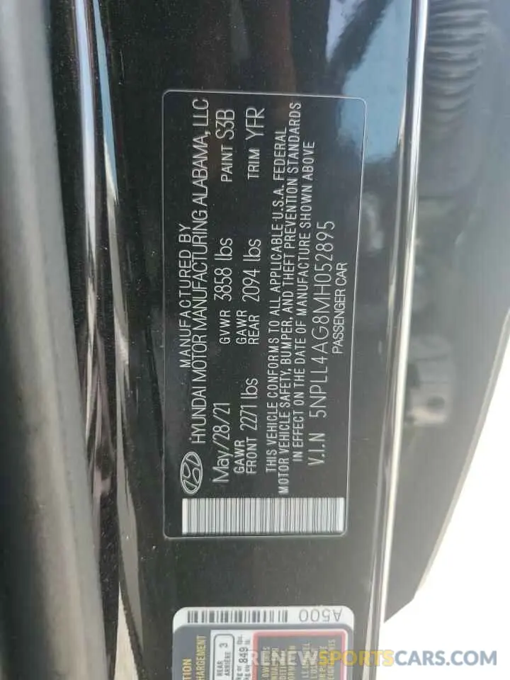 14 Photograph of a damaged car 5NPLL4AG8MH052895 HYUNDAI ELANTRA 2021