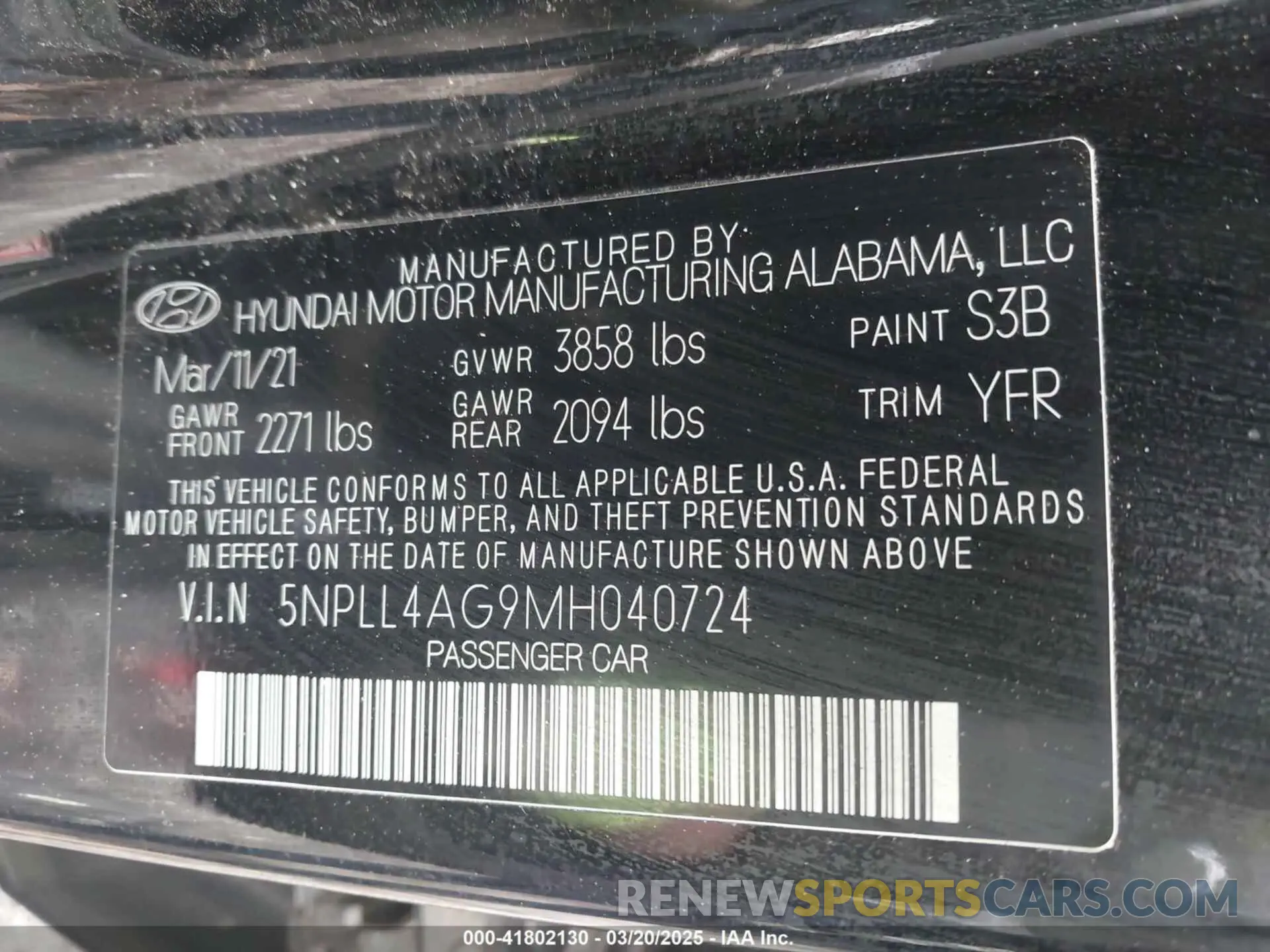 9 Photograph of a damaged car 5NPLL4AG9MH040724 HYUNDAI ELANTRA 2021