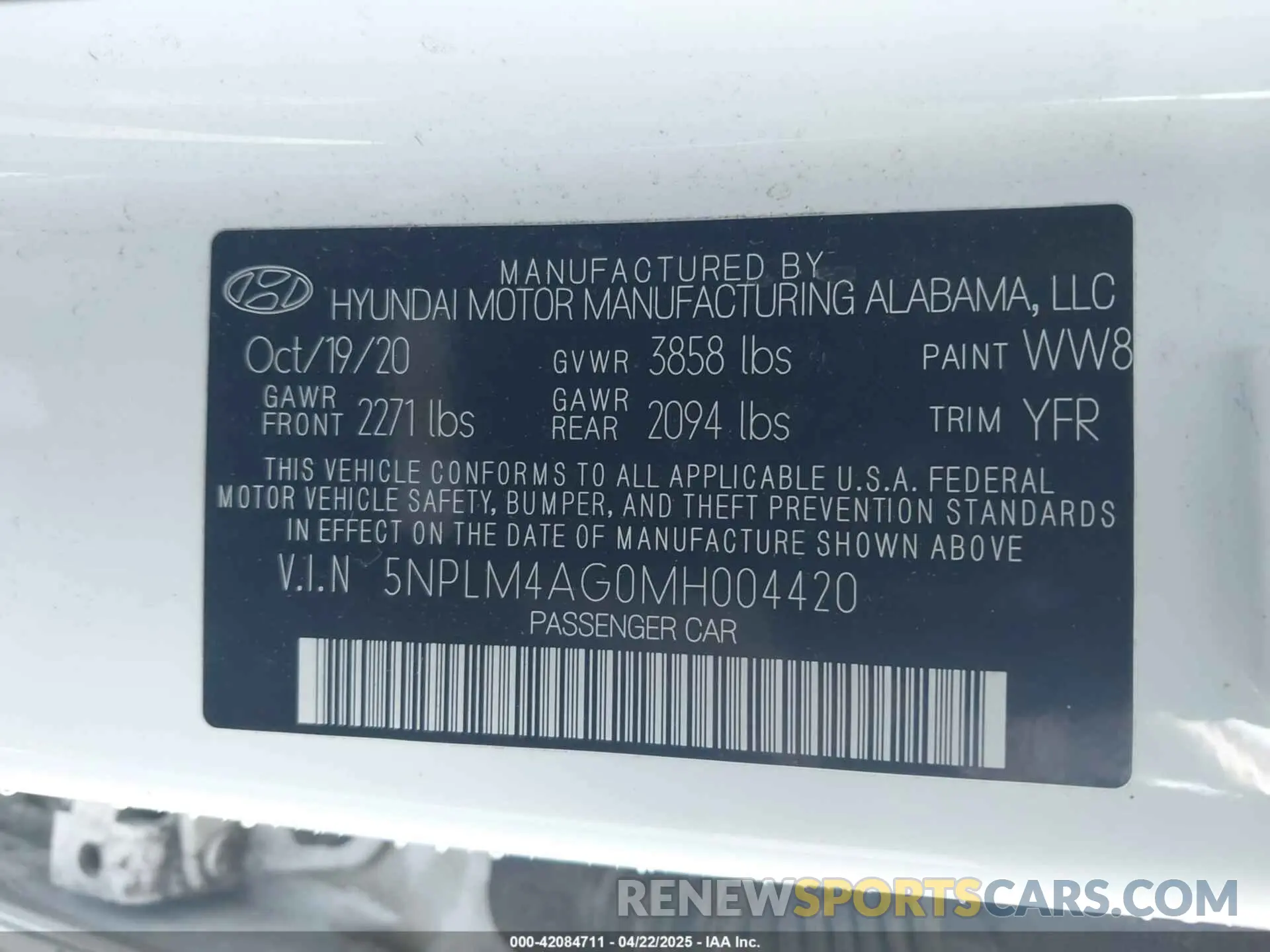 9 Photograph of a damaged car 5NPLM4AG0MH004420 HYUNDAI ELANTRA 2021