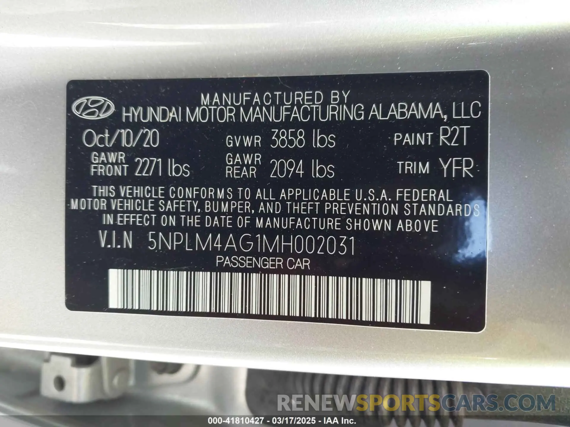 9 Photograph of a damaged car 5NPLM4AG1MH002031 HYUNDAI ELANTRA 2021