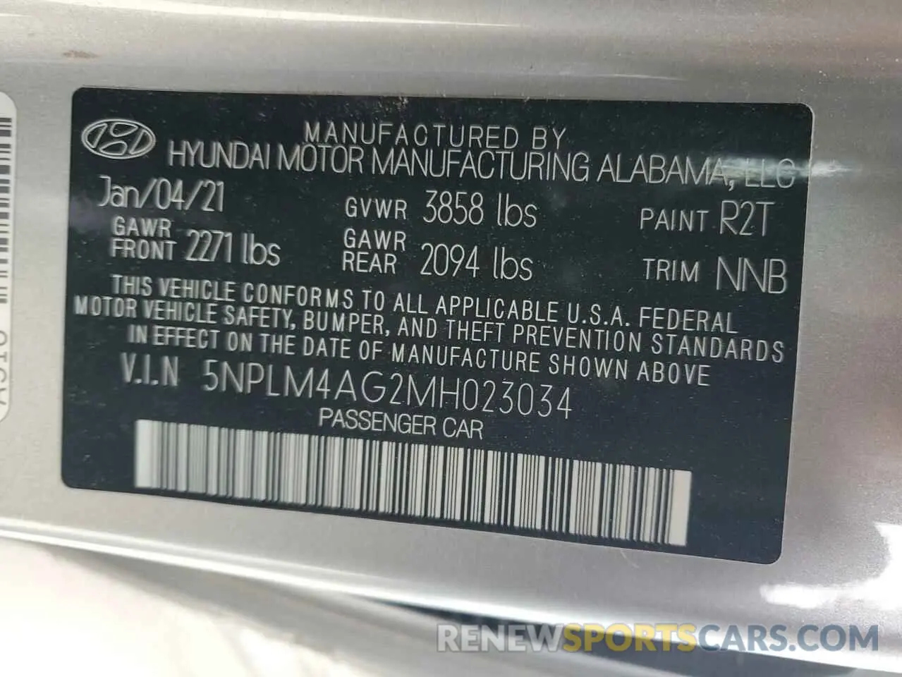 12 Photograph of a damaged car 5NPLM4AG2MH023034 HYUNDAI ELANTRA 2021