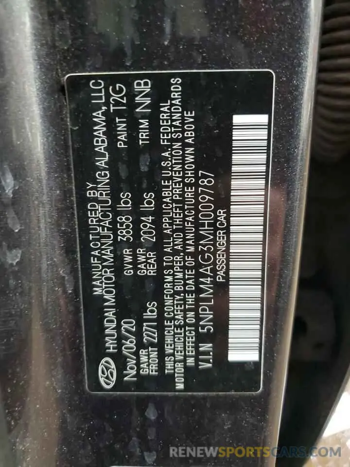 12 Photograph of a damaged car 5NPLM4AG3MH009787 HYUNDAI ELANTRA 2021