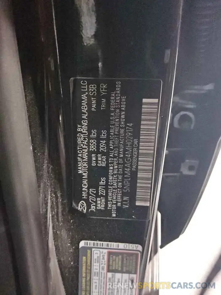 12 Photograph of a damaged car 5NPLM4AG4MH029174 HYUNDAI ELANTRA 2021