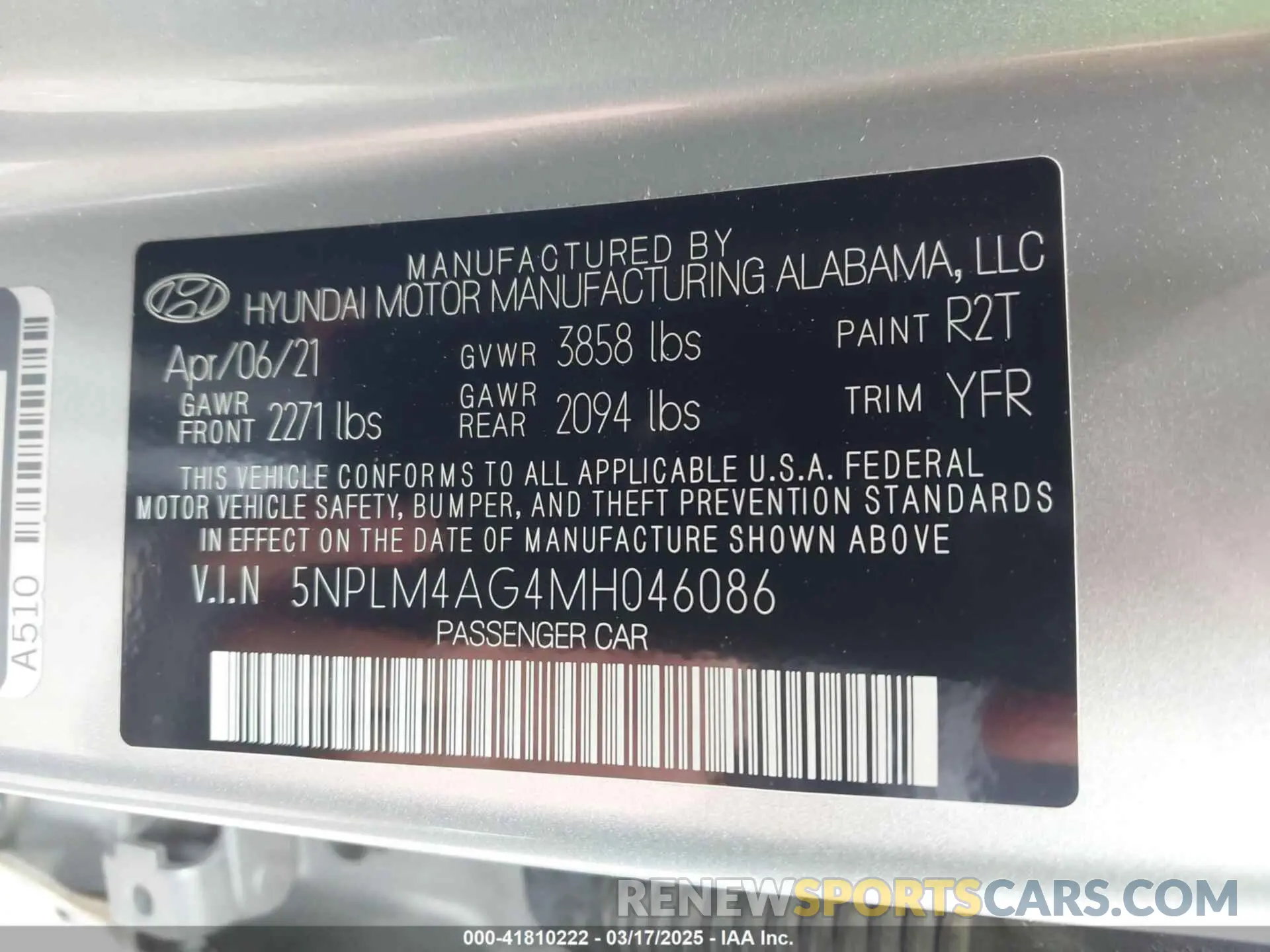 9 Photograph of a damaged car 5NPLM4AG4MH046086 HYUNDAI ELANTRA 2021