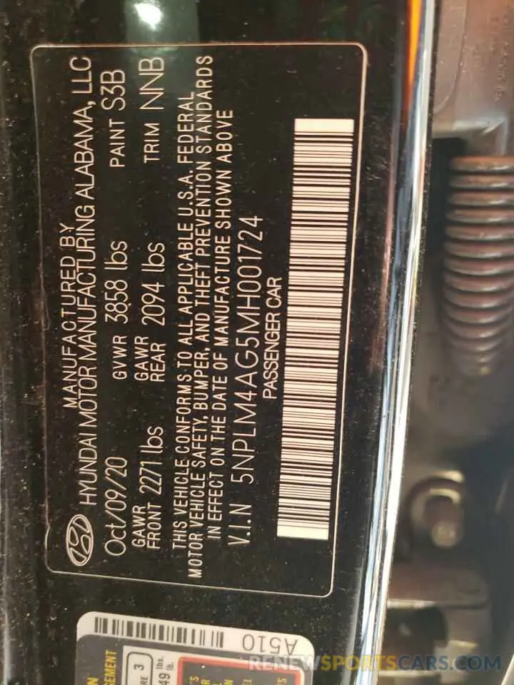 12 Photograph of a damaged car 5NPLM4AG5MH001724 HYUNDAI ELANTRA 2021