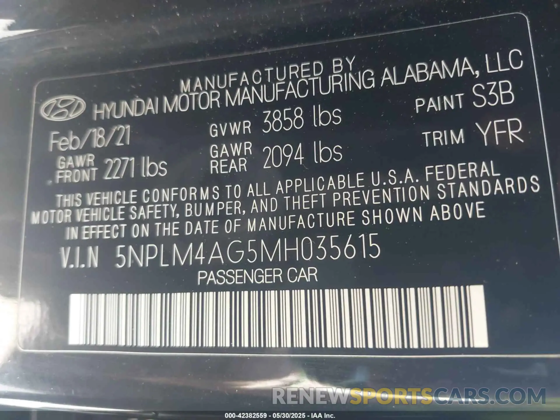 9 Photograph of a damaged car 5NPLM4AG5MH035615 HYUNDAI ELANTRA 2021