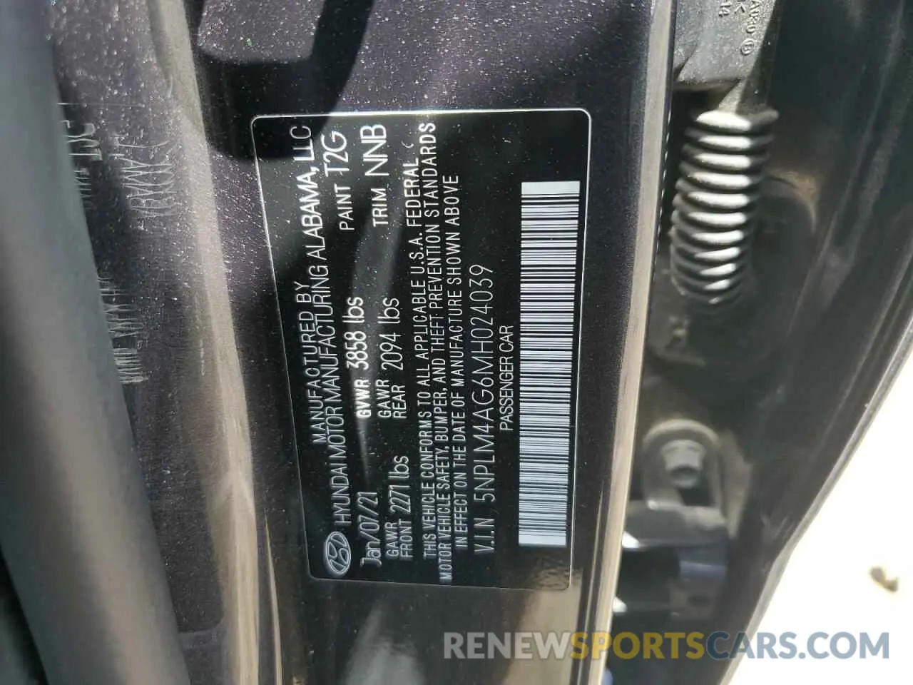 12 Photograph of a damaged car 5NPLM4AG6MH024039 HYUNDAI ELANTRA 2021