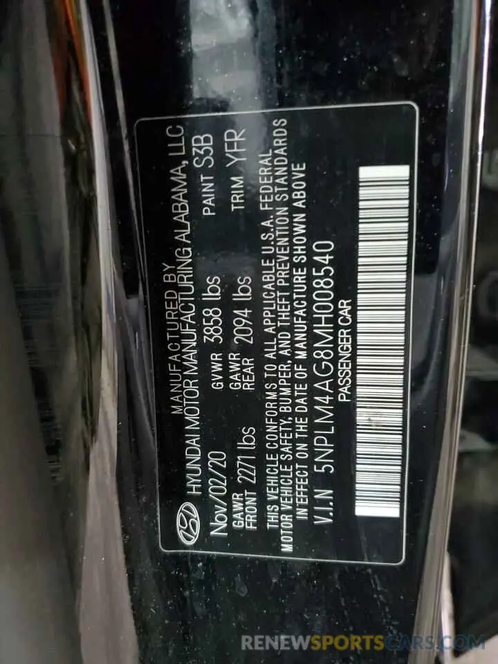 13 Photograph of a damaged car 5NPLM4AG8MH008540 HYUNDAI ELANTRA 2021