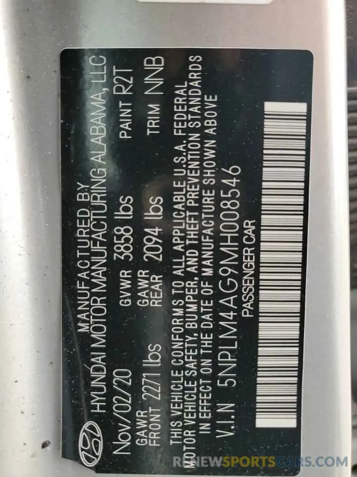 12 Photograph of a damaged car 5NPLM4AG9MH008546 HYUNDAI ELANTRA 2021
