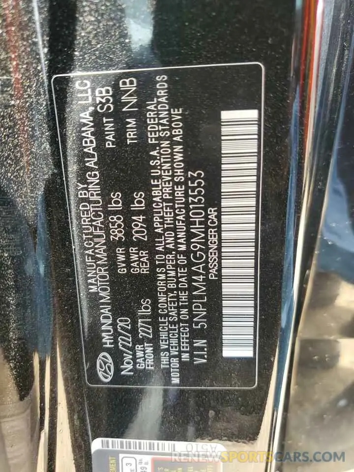 13 Photograph of a damaged car 5NPLM4AG9MH013553 HYUNDAI ELANTRA 2021