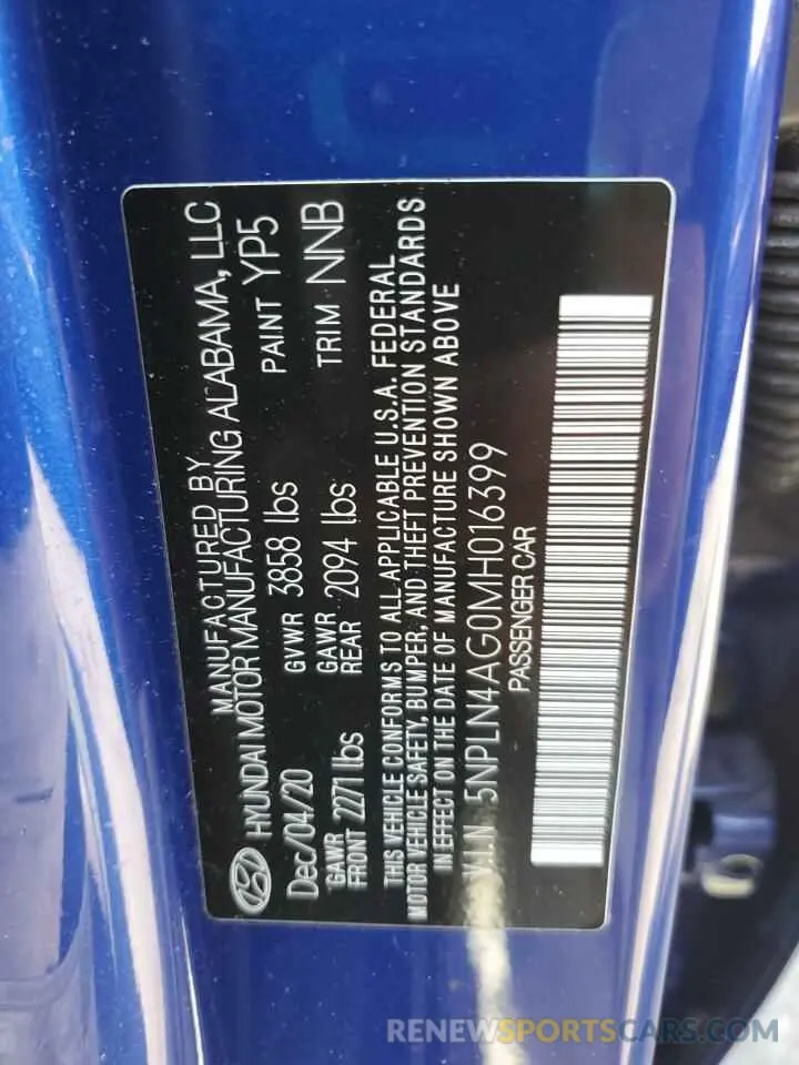 12 Photograph of a damaged car 5NPLN4AG0MH016399 HYUNDAI ELANTRA 2021