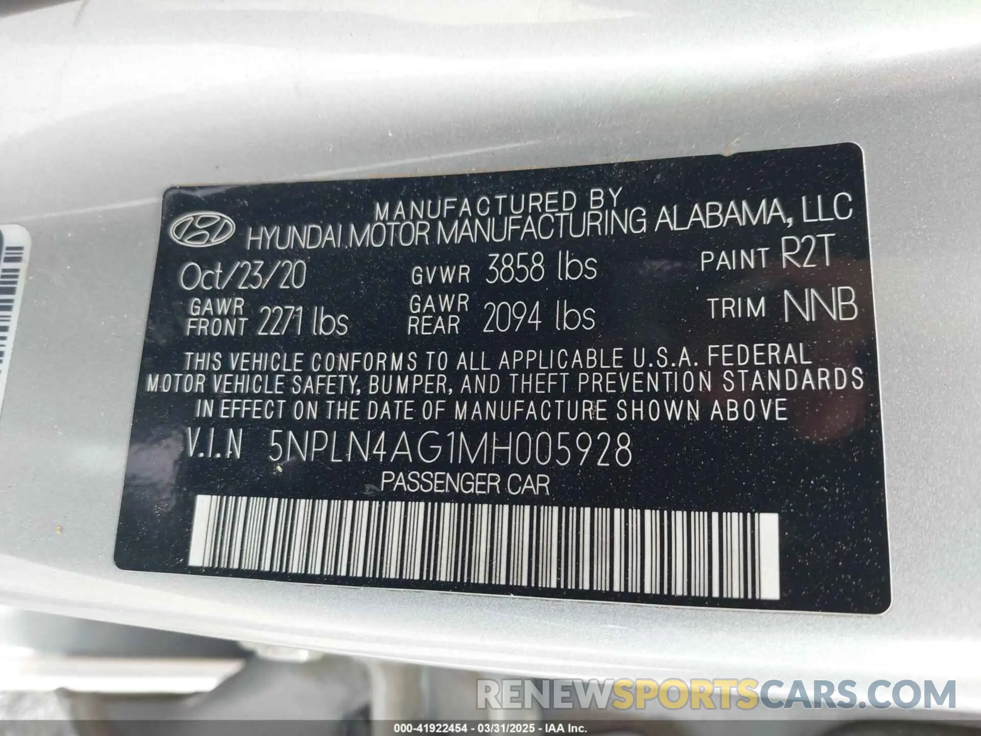 9 Photograph of a damaged car 5NPLN4AG1MH005928 HYUNDAI ELANTRA 2021
