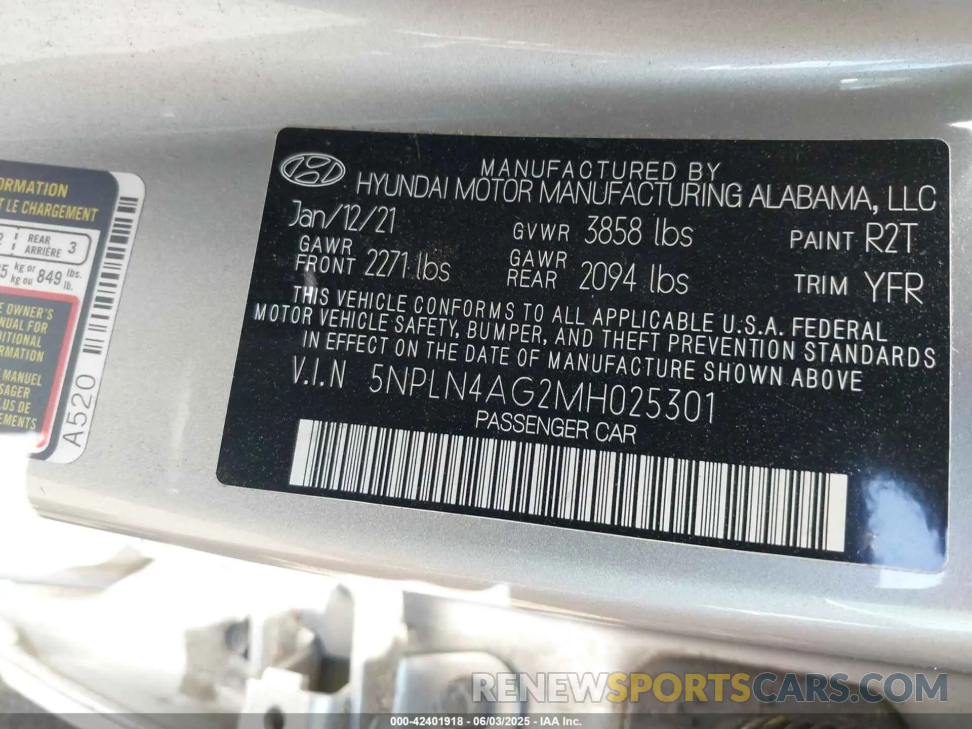 9 Photograph of a damaged car 5NPLN4AG2MH025301 HYUNDAI ELANTRA 2021