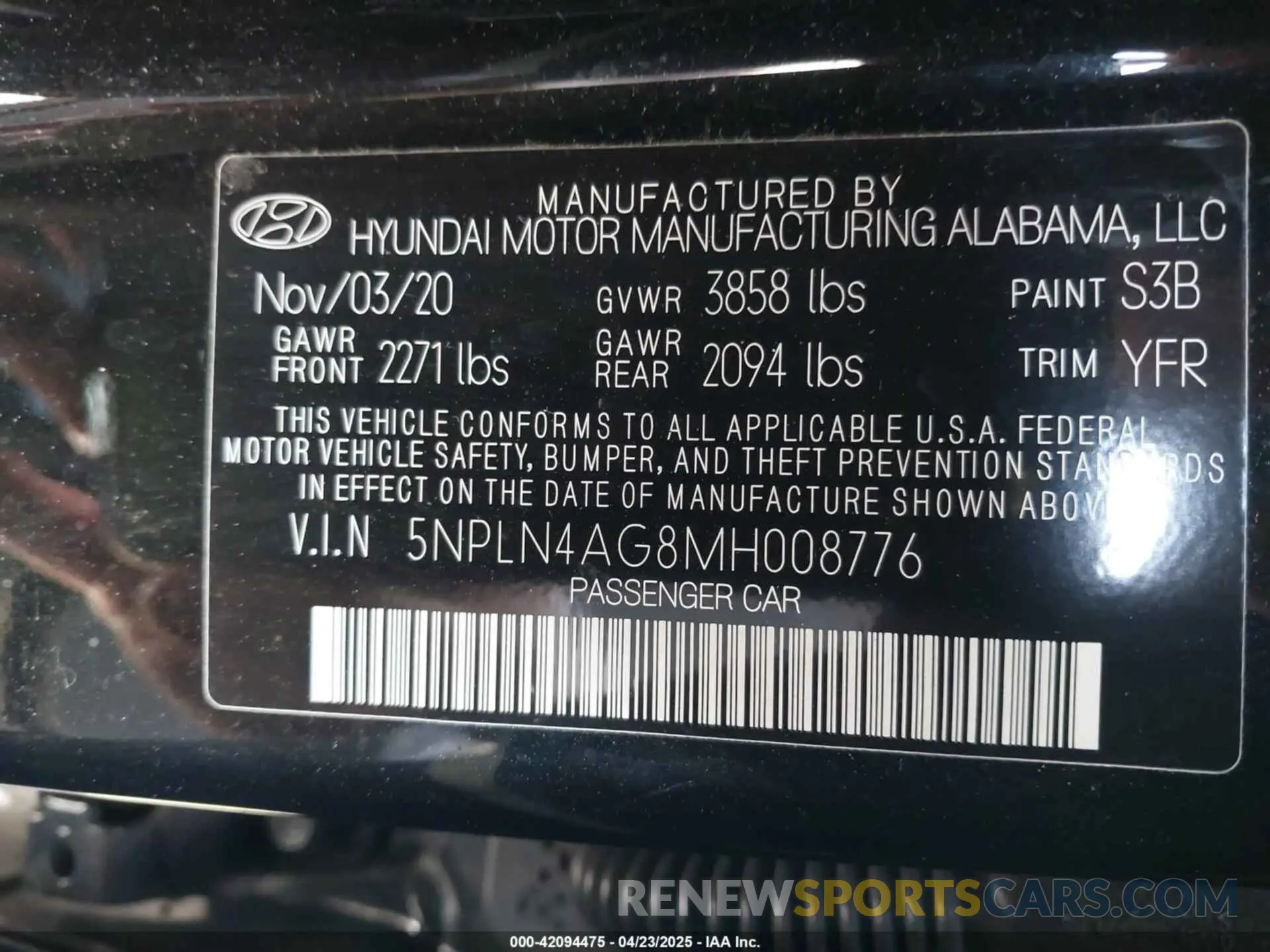 9 Photograph of a damaged car 5NPLN4AG8MH008776 HYUNDAI ELANTRA 2021