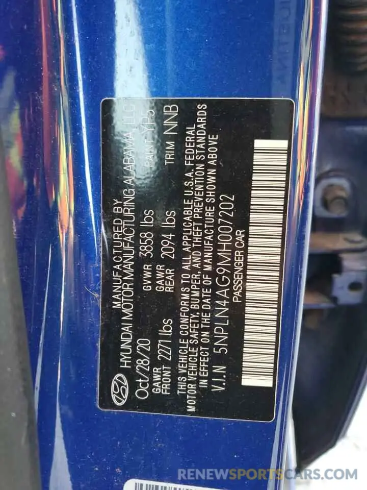 13 Photograph of a damaged car 5NPLN4AG9MH007202 HYUNDAI ELANTRA 2021