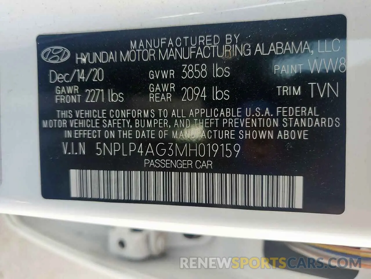 12 Photograph of a damaged car 5NPLP4AG3MH019159 HYUNDAI ELANTRA 2021