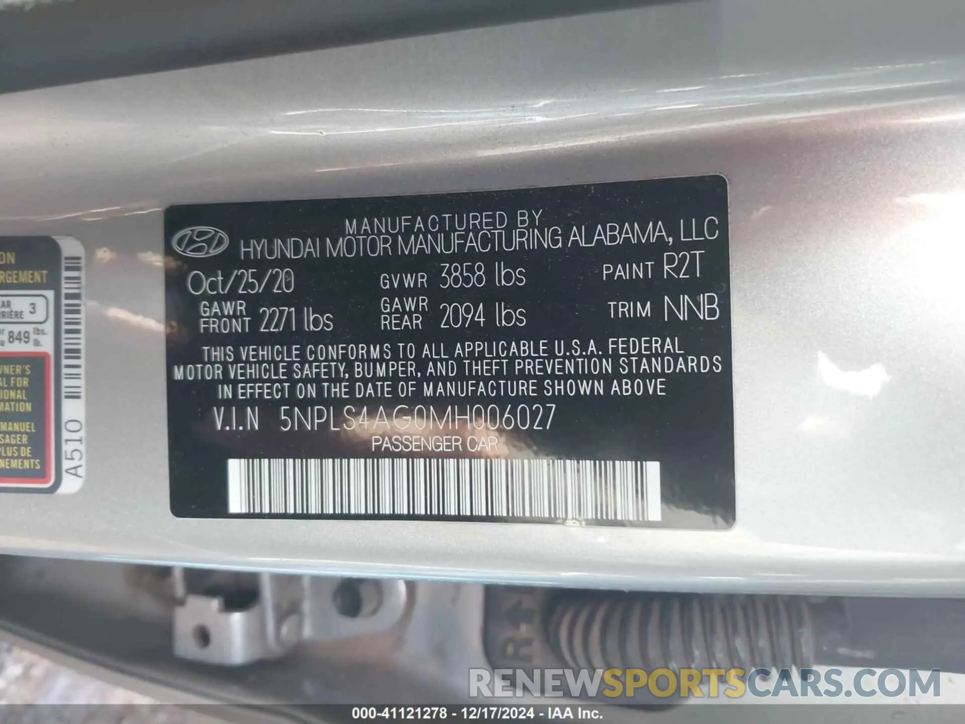 9 Photograph of a damaged car 5NPLS4AG0MH006027 HYUNDAI ELANTRA 2021