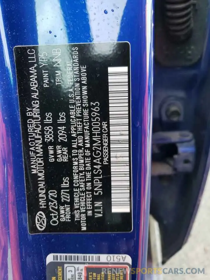 13 Photograph of a damaged car 5NPLS4AG2MH005963 HYUNDAI ELANTRA 2021
