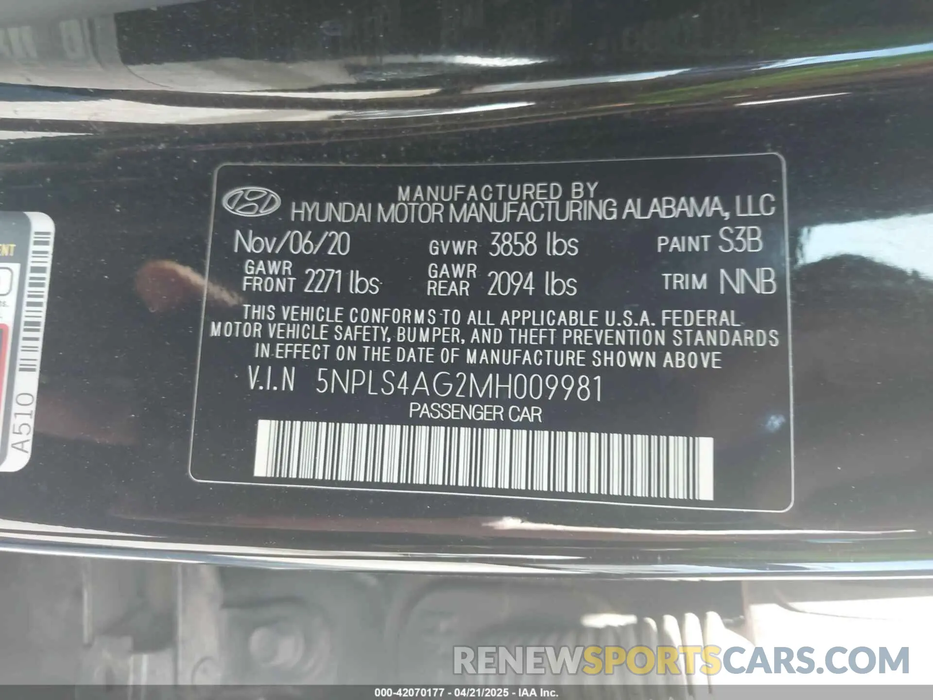 9 Photograph of a damaged car 5NPLS4AG2MH009981 HYUNDAI ELANTRA 2021
