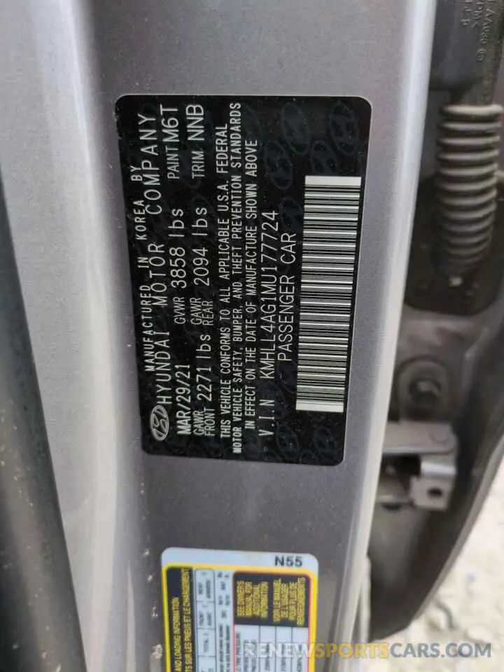 15 Photograph of a damaged car KMHLL4AG1MU177724 HYUNDAI ELANTRA 2021