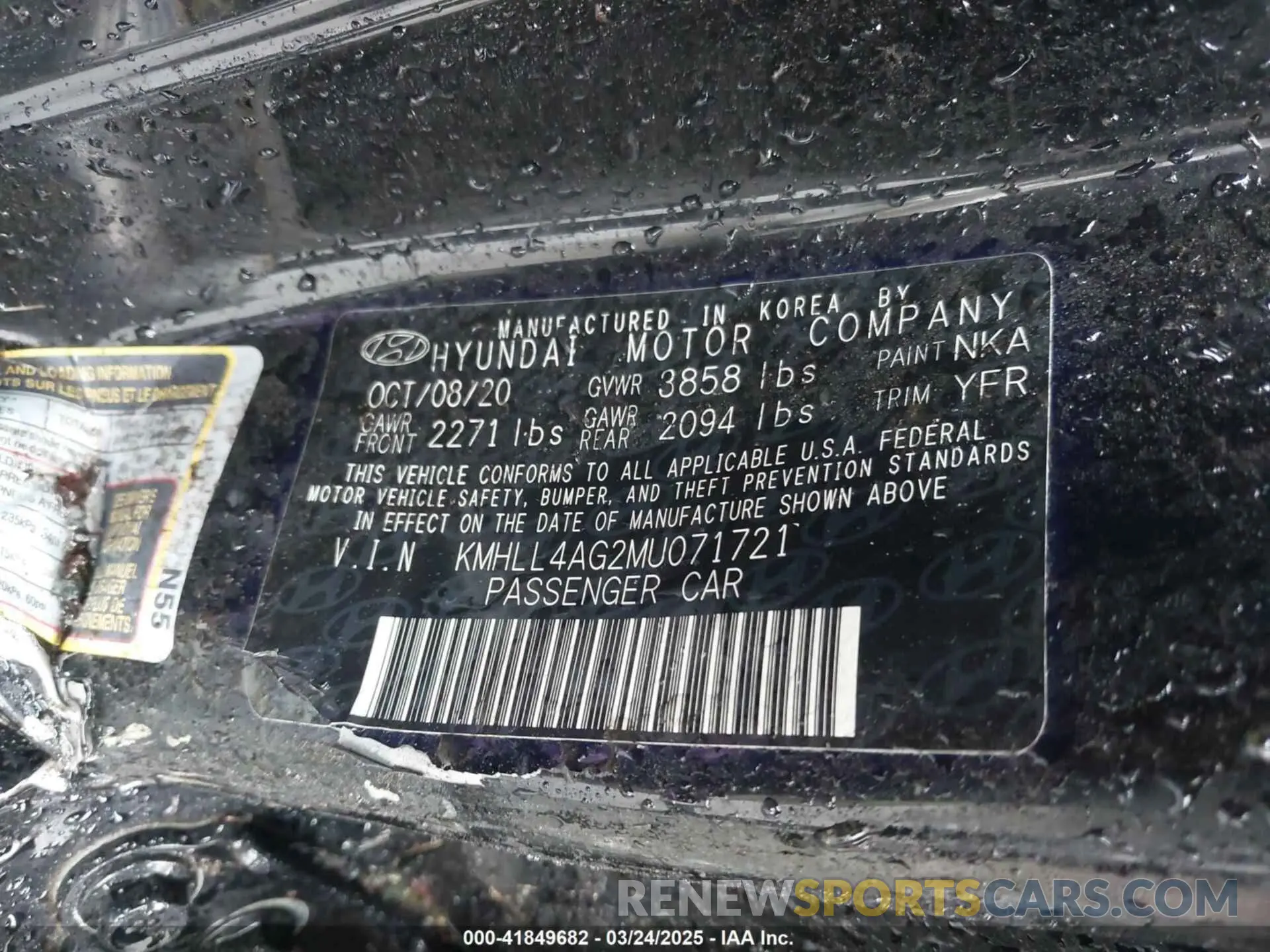 9 Photograph of a damaged car KMHLL4AG2MU071721 HYUNDAI ELANTRA 2021