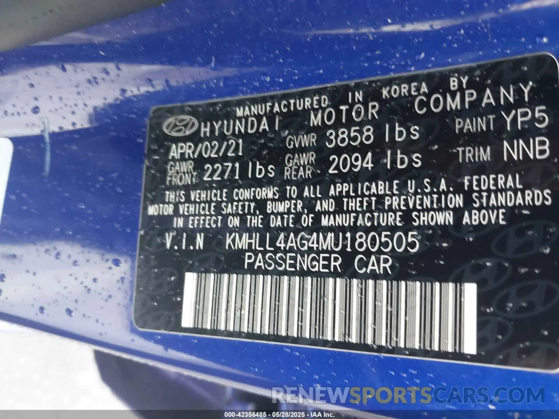 9 Photograph of a damaged car KMHLL4AG4MU180505 HYUNDAI ELANTRA 2021
