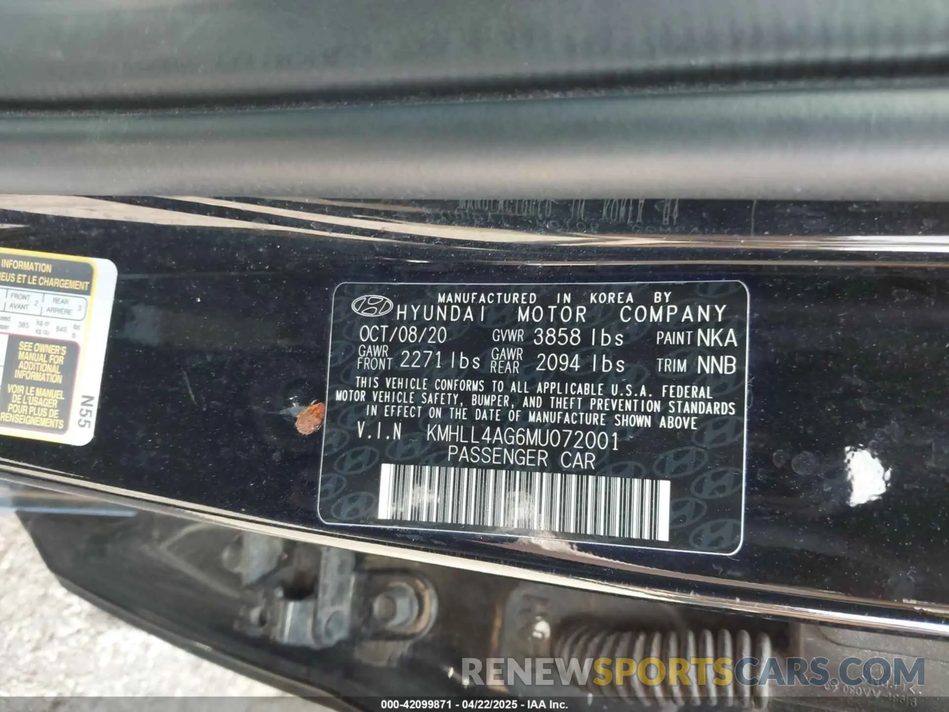 9 Photograph of a damaged car KMHLL4AG6MU072001 HYUNDAI ELANTRA 2021