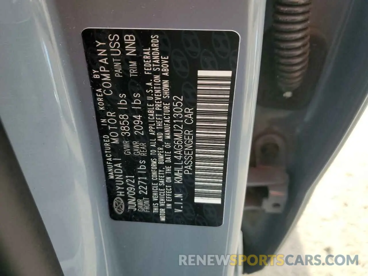 14 Photograph of a damaged car KMHLL4AG6MU213052 HYUNDAI ELANTRA 2021