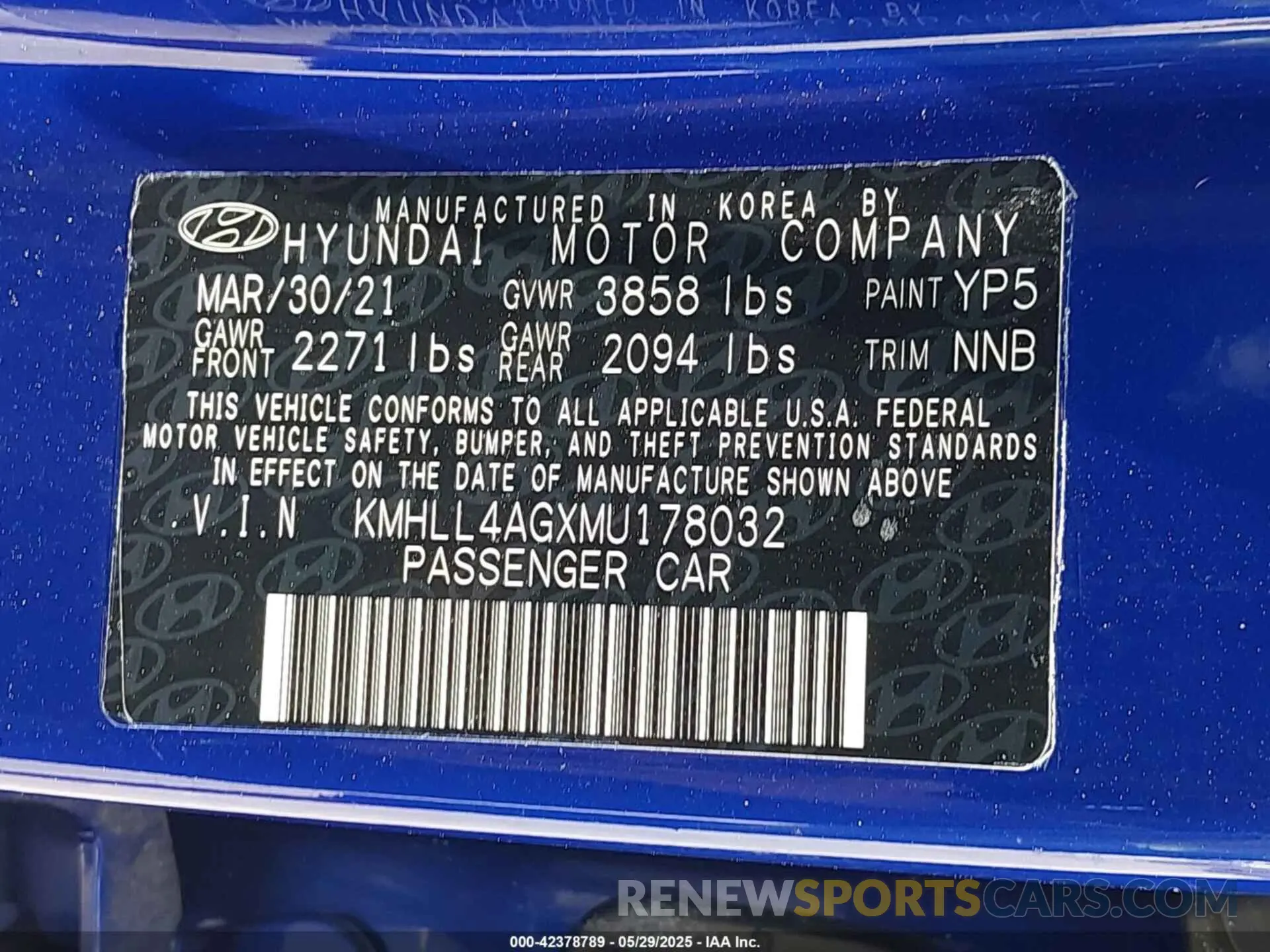 9 Photograph of a damaged car KMHLL4AGXMU178032 HYUNDAI ELANTRA 2021