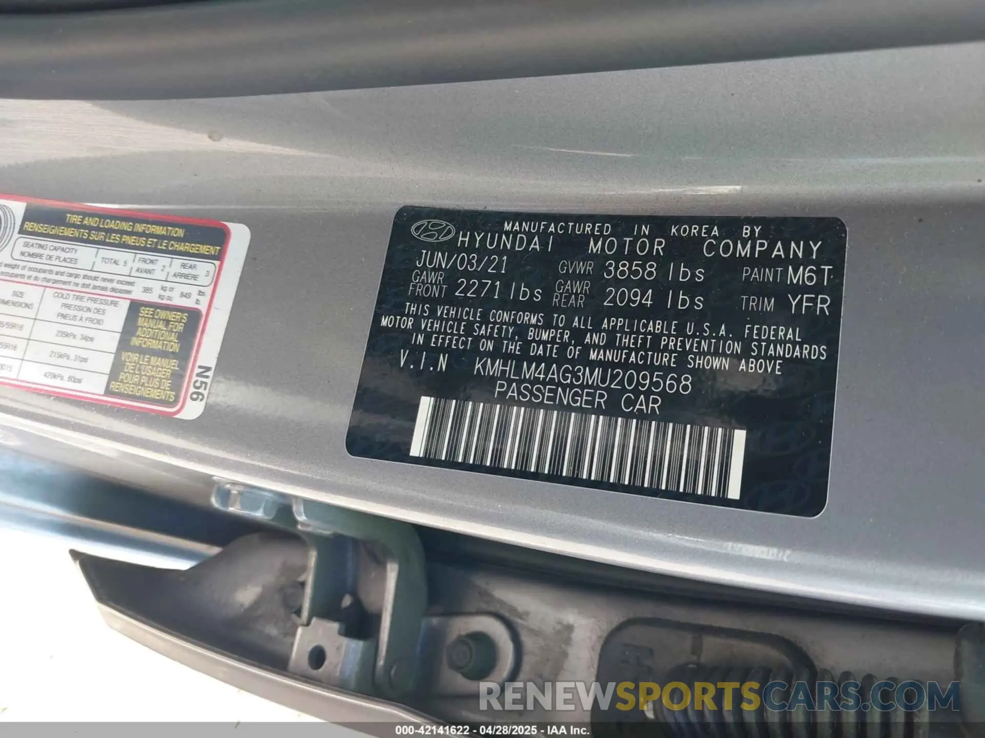 9 Photograph of a damaged car KMHLM4AG3MU209568 HYUNDAI ELANTRA 2021