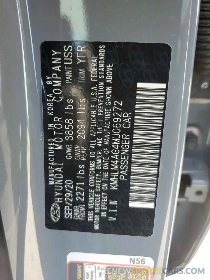 12 Photograph of a damaged car KMHLM4AG4MU069272 HYUNDAI ELANTRA 2021