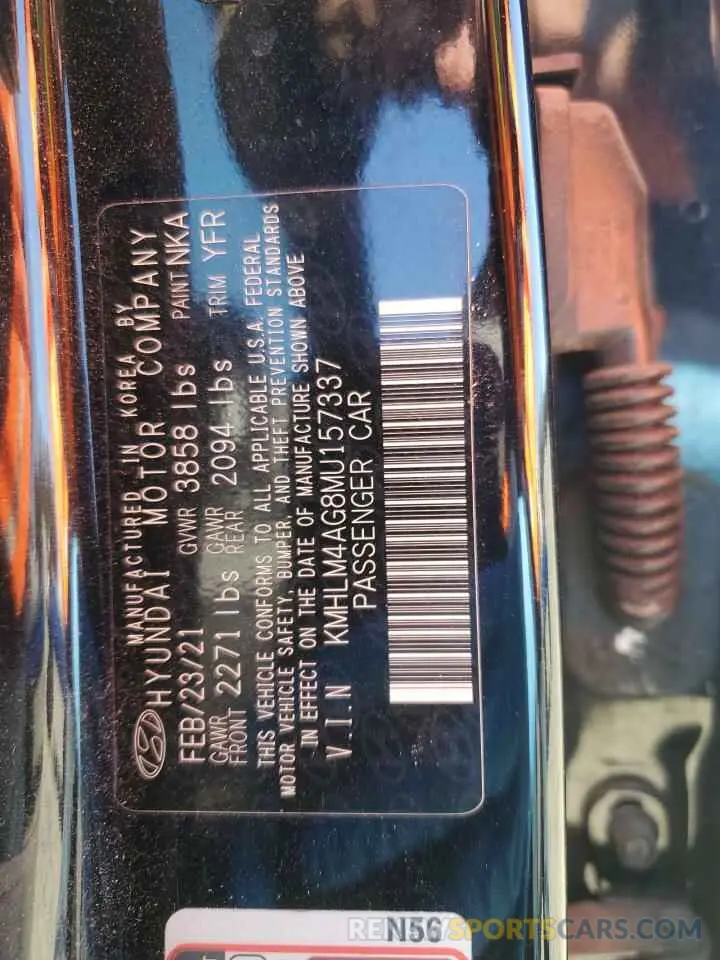 12 Photograph of a damaged car KMHLM4AG8MU157337 HYUNDAI ELANTRA 2021