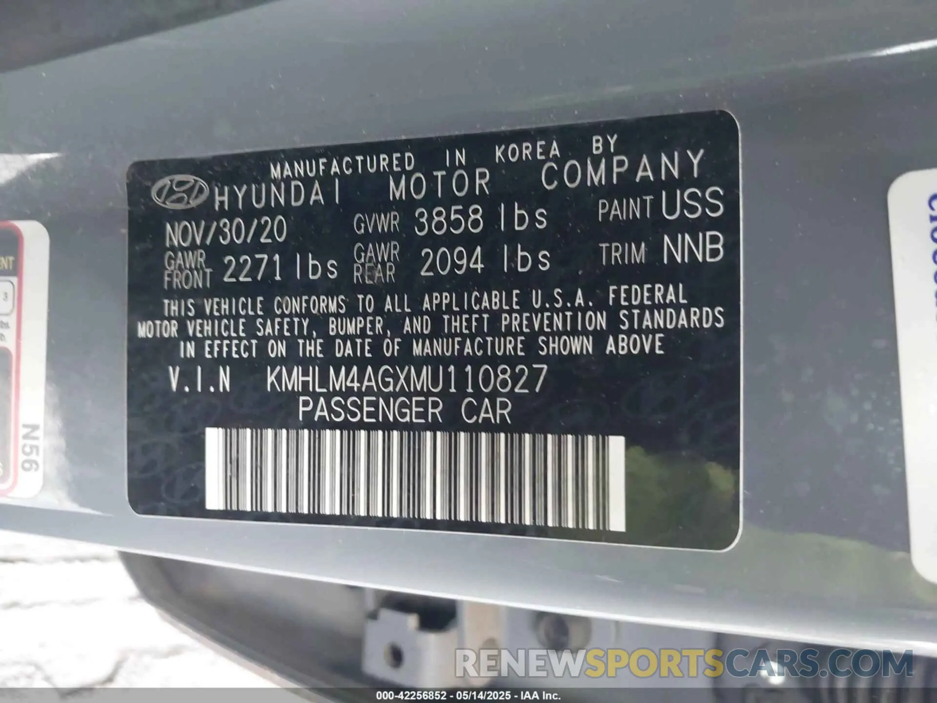 9 Photograph of a damaged car KMHLM4AGXMU110827 HYUNDAI ELANTRA 2021