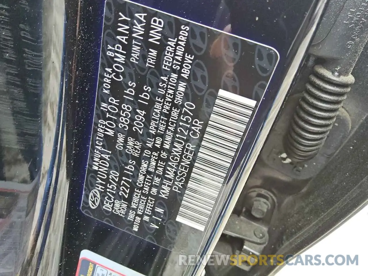 12 Photograph of a damaged car KMHLM4AGXMU121570 HYUNDAI ELANTRA 2021