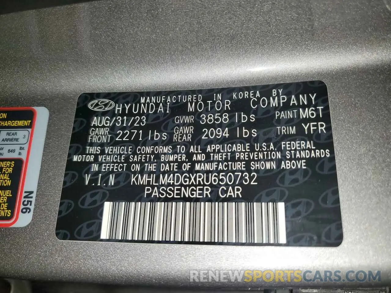 12 Photograph of a damaged car KMHLM4DGXRU650732 HYUNDAI ELANTRA 2021