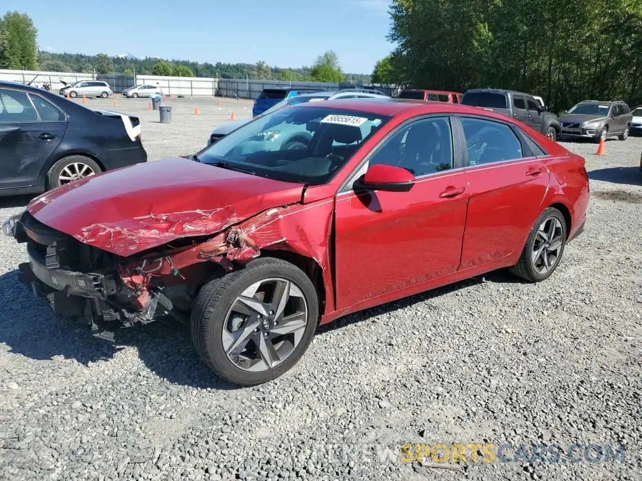 1 Photograph of a damaged car KMHLN4AG0MU196615 HYUNDAI ELANTRA 2021