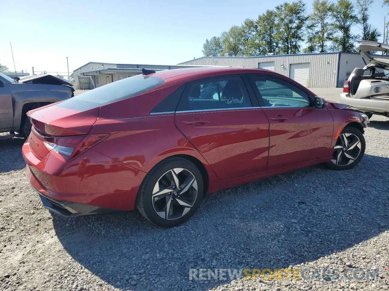 3 Photograph of a damaged car KMHLN4AG0MU196615 HYUNDAI ELANTRA 2021