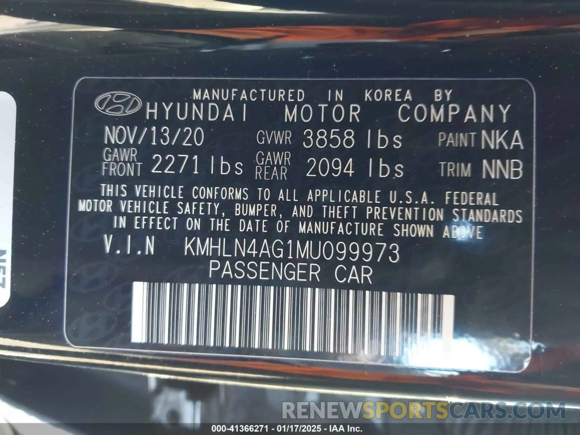 9 Photograph of a damaged car KMHLN4AG1MU099973 HYUNDAI ELANTRA 2021