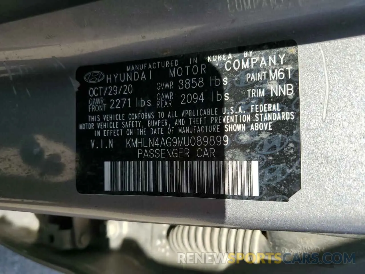 13 Photograph of a damaged car KMHLN4AG9MU089899 HYUNDAI ELANTRA 2021