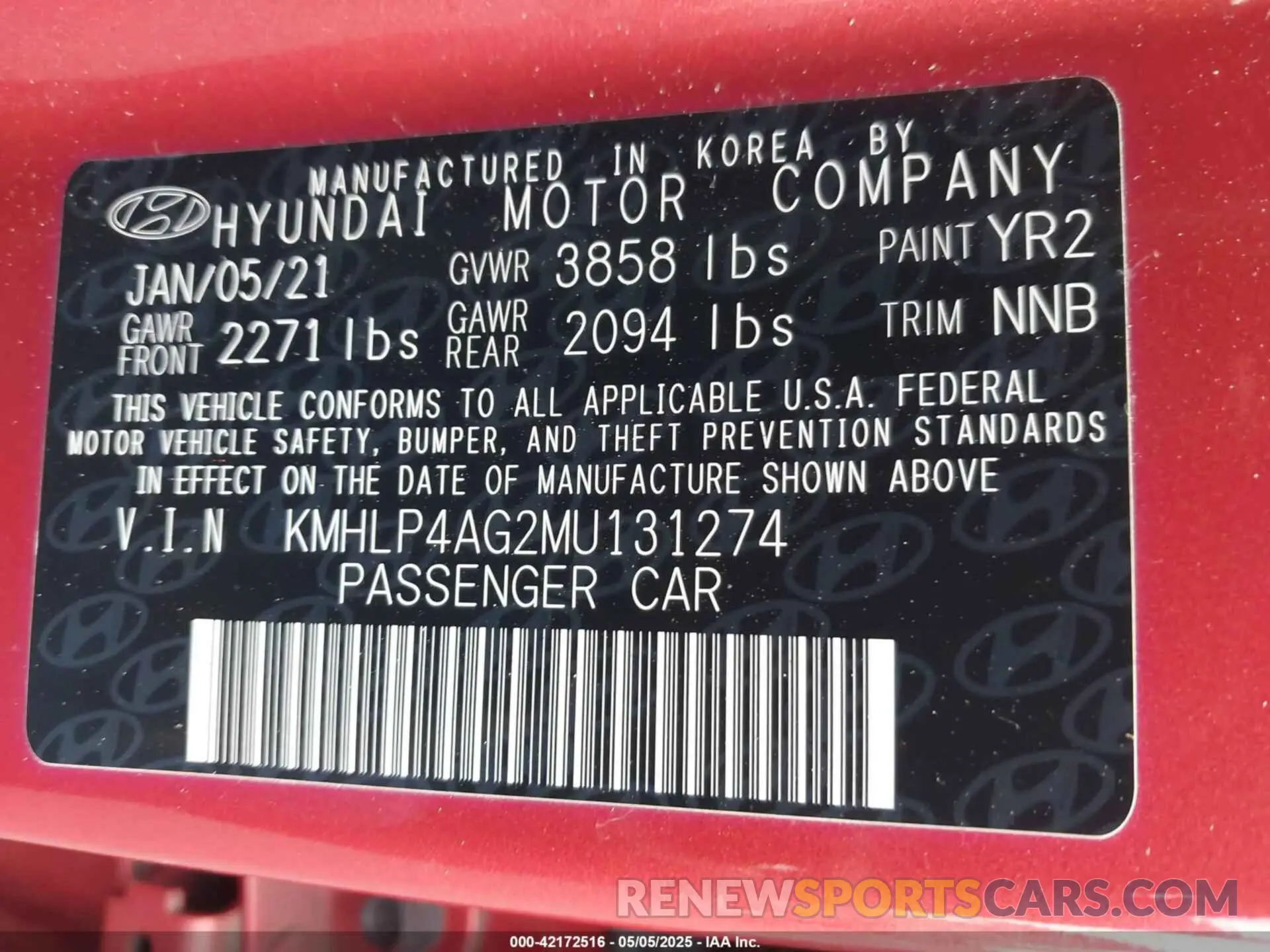 9 Photograph of a damaged car KMHLP4AG2MU131274 HYUNDAI ELANTRA 2021