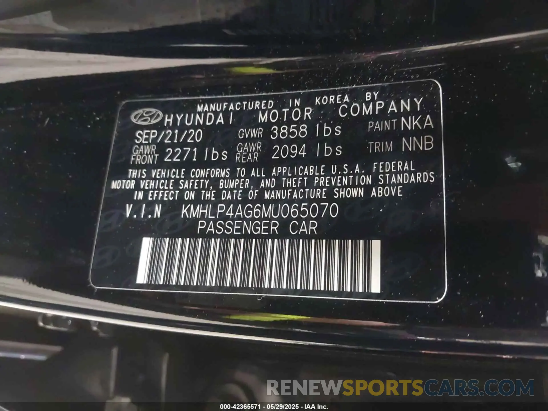 9 Photograph of a damaged car KMHLP4AG6MU065070 HYUNDAI ELANTRA 2021