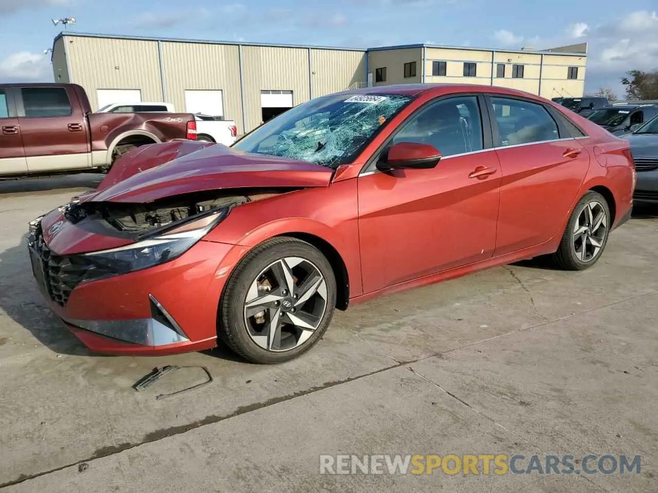 1 Photograph of a damaged car KMHLP4AGXMU128008 HYUNDAI ELANTRA 2021