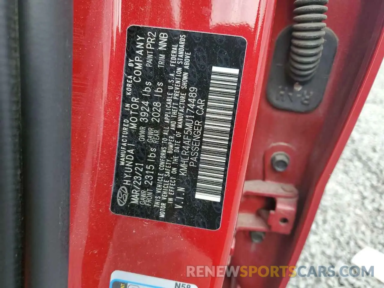 12 Photograph of a damaged car KMHLR4AF5MU174489 HYUNDAI ELANTRA 2021