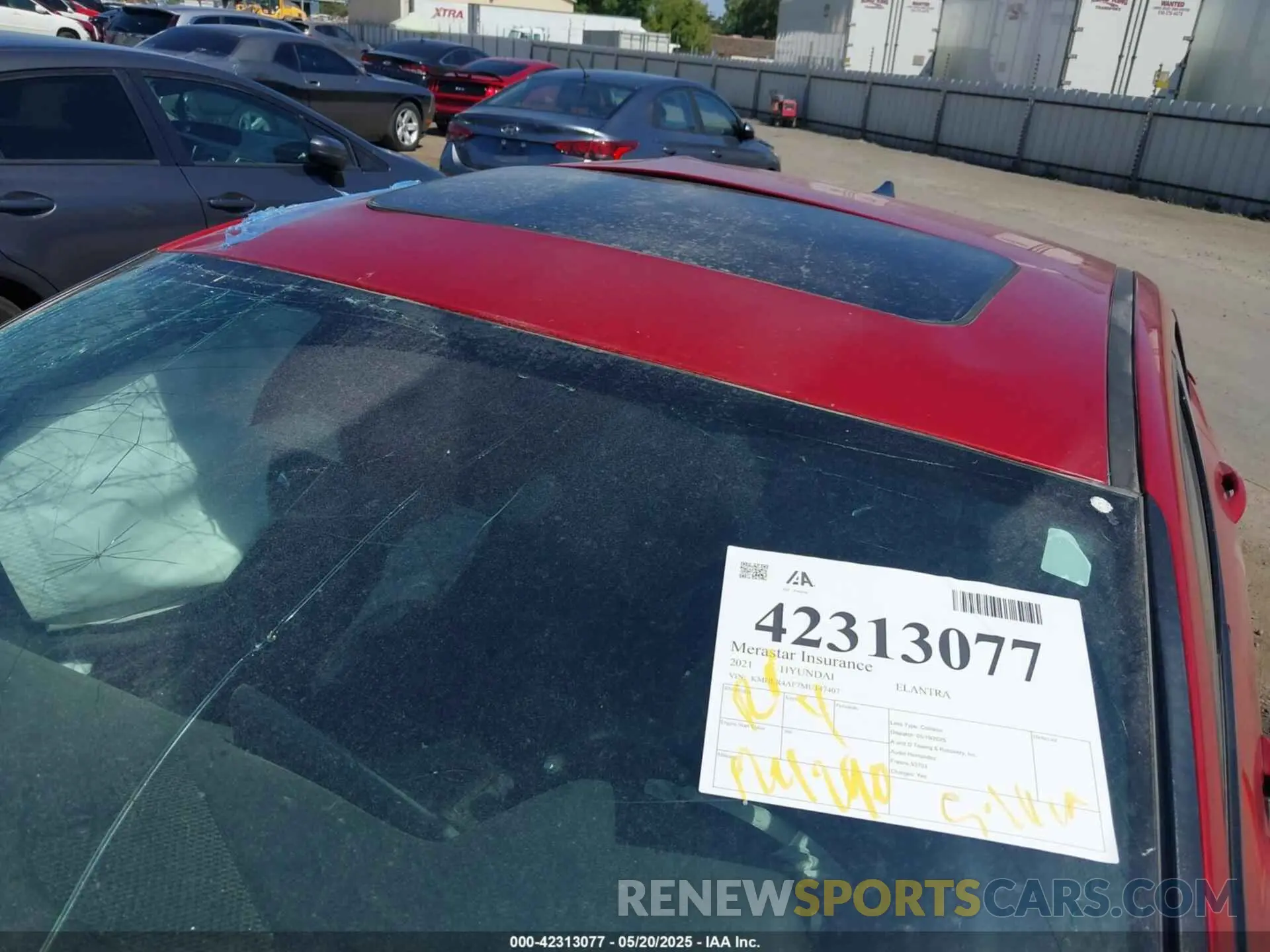 21 Photograph of a damaged car KMHLR4AF7MU147407 HYUNDAI ELANTRA 2021