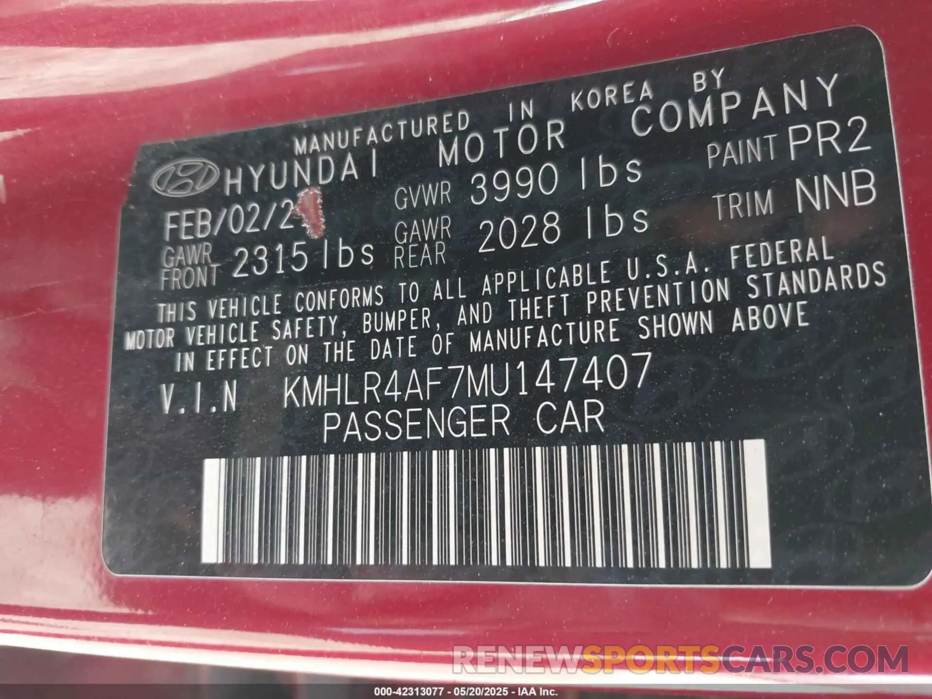 9 Photograph of a damaged car KMHLR4AF7MU147407 HYUNDAI ELANTRA 2021