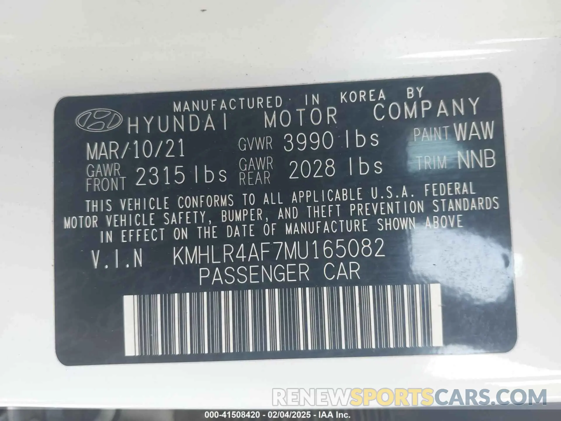 9 Photograph of a damaged car KMHLR4AF7MU165082 HYUNDAI ELANTRA 2021