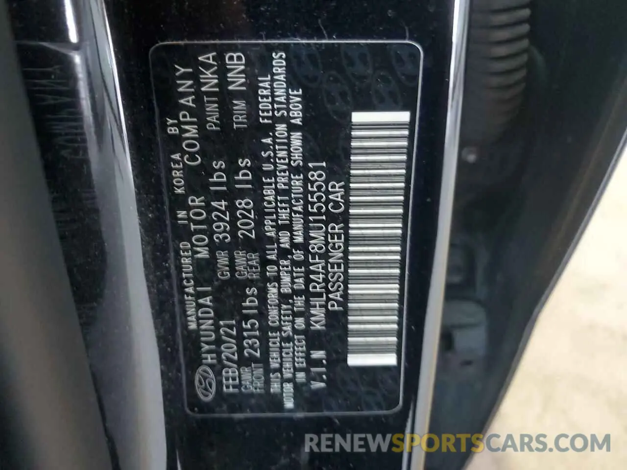 15 Photograph of a damaged car KMHLR4AF8MU155581 HYUNDAI ELANTRA 2021