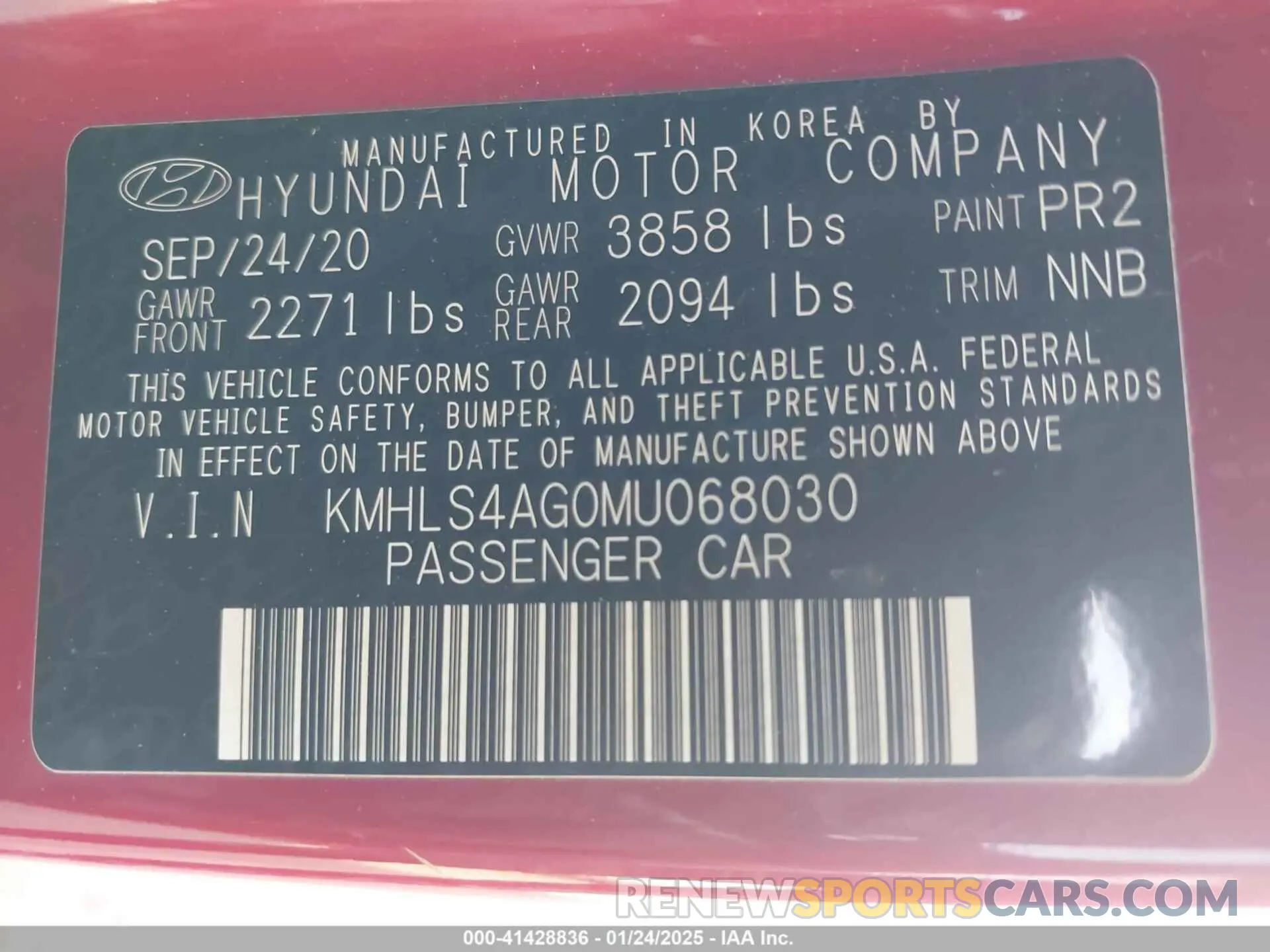 9 Photograph of a damaged car KMHLS4AG0MU068030 HYUNDAI ELANTRA 2021
