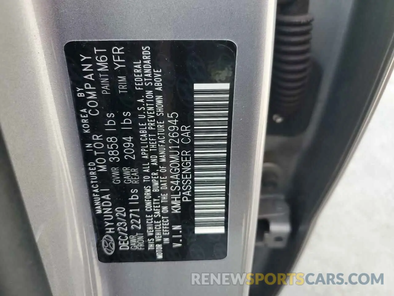 12 Photograph of a damaged car KMHLS4AG0MU126945 HYUNDAI ELANTRA 2021